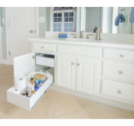 Bathroom pull-out drawers.