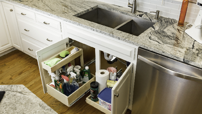 Under the sink cabinet space.
