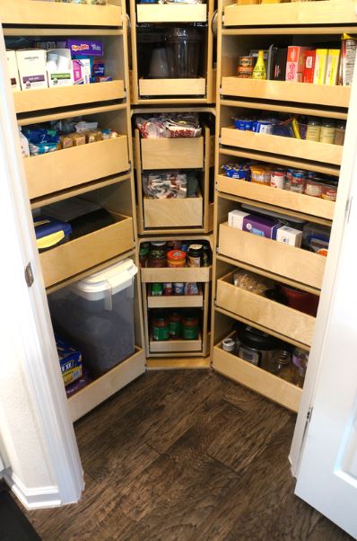 Closet pantry designed and installed by ShelfGenie in Louisville, KY.