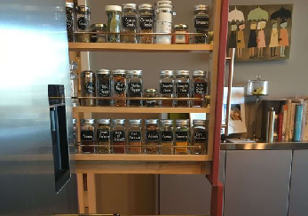 Custom spice cabinet.