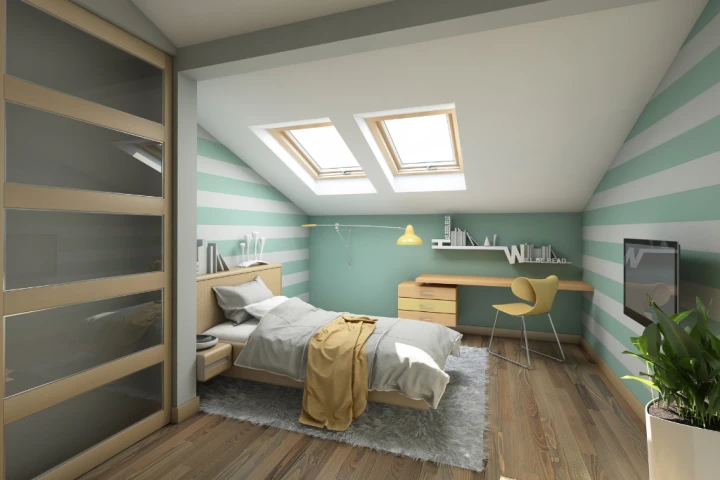 Attics and basements make great small guest bedrooms and double as storage spaces.