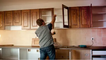 How to clean wood kitchen cabinets.