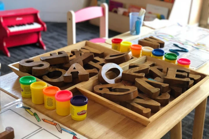Puzzle tray as toy storage ideas for small spaces.