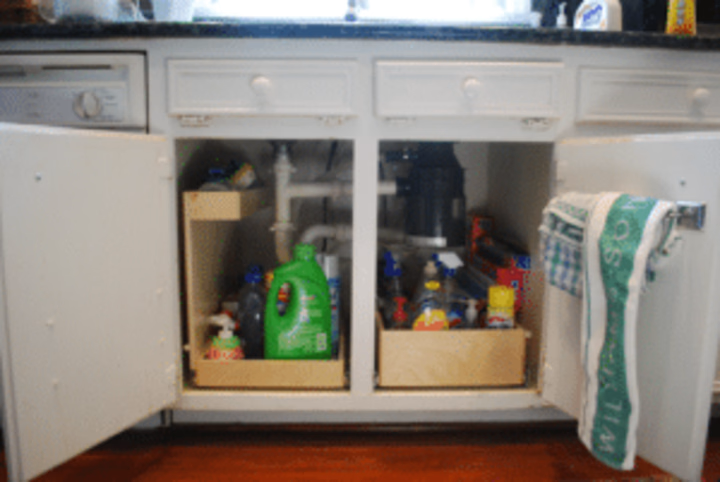 under sink storage.